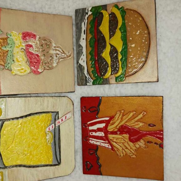 Leather Coasters - 4" square - Picture 1 of 5